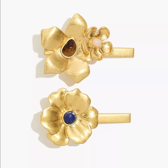 Madewell two pack semiprecious flower hair clip